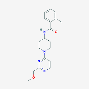 molecular formula C19H24N4O2 B7298345 N-[1-[2-(methoxymethyl)pyrimidin-4-yl]piperidin-4-yl]-2-methylbenzamide 