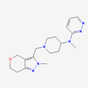 molecular formula C18H26N6O B7298553 N-methyl-N-[1-[(2-methyl-6,7-dihydro-4H-pyrano[4,3-c]pyrazol-3-yl)methyl]piperidin-4-yl]pyridazin-3-amine 