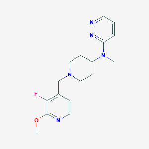 molecular formula C17H22FN5O B7298568 N-[1-[(3-fluoro-2-methoxypyridin-4-yl)methyl]piperidin-4-yl]-N-methylpyridazin-3-amine 