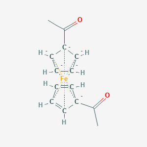 molecular formula C14H14FeO2 10* B072986 1-环戊-2,4-二烯-1-基乙酮；1-环戊基乙酮；铁 CAS No. 1273-94-5