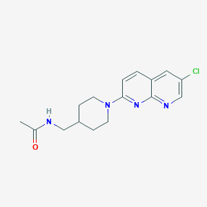 molecular formula C16H19ClN4O B7298600 N-[[1-(6-chloro-1,8-naphthyridin-2-yl)piperidin-4-yl]methyl]acetamide 