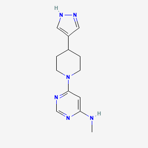 molecular formula C13H18N6 B7298929 N-methyl-6-[4-(1H-pyrazol-4-yl)piperidin-1-yl]pyrimidin-4-amine 