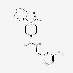 molecular formula C21H23N3O2 B7298938 N-[(3-hydroxyphenyl)methyl]-2-methylspiro[indole-3,4'-piperidine]-1'-carboxamide 