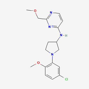 molecular formula C17H21ClN4O2 B7299061 N-[1-(5-chloro-2-methoxyphenyl)pyrrolidin-3-yl]-2-(methoxymethyl)pyrimidin-4-amine 