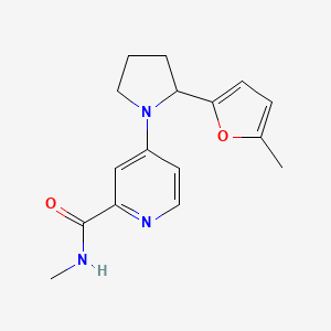 molecular formula C16H19N3O2 B7299438 N-methyl-4-[2-(5-methylfuran-2-yl)pyrrolidin-1-yl]pyridine-2-carboxamide 