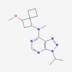 molecular formula C16H24N6O B7299690 N-(3-methoxyspiro[3.3]heptan-1-yl)-N-methyl-3-propan-2-yltriazolo[4,5-d]pyrimidin-7-amine 