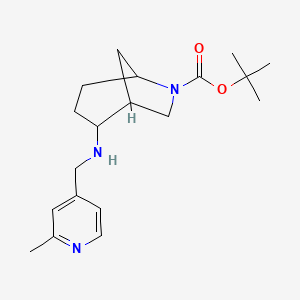 molecular formula C19H29N3O2 B7299804 Tert-butyl 2-[(2-methylpyridin-4-yl)methylamino]-6-azabicyclo[3.2.1]octane-6-carboxylate 