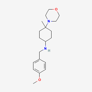 molecular formula C19H30N2O2 B7299805 N-[(4-methoxyphenyl)methyl]-4-methyl-4-morpholin-4-ylcyclohexan-1-amine 