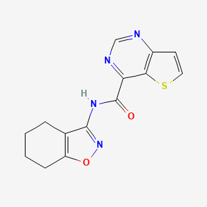molecular formula C14H12N4O2S B7300015 N-(4,5,6,7-tetrahydro-1,2-benzoxazol-3-yl)thieno[3,2-d]pyrimidine-4-carboxamide 
