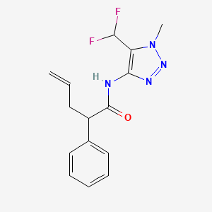 molecular formula C15H16F2N4O B7300031 N-[5-(difluoromethyl)-1-methyltriazol-4-yl]-2-phenylpent-4-enamide 
