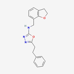 molecular formula C19H19N3O2 B7300705 N-(2,3-dihydro-1-benzofuran-7-ylmethyl)-5-(2-phenylethyl)-1,3,4-oxadiazol-2-amine 
