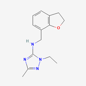 molecular formula C14H18N4O B7300708 N-(2,3-dihydro-1-benzofuran-7-ylmethyl)-2-ethyl-5-methyl-1,2,4-triazol-3-amine 