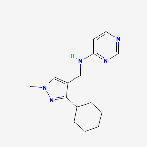 molecular formula C16H23N5 B7300741 N-[(3-cyclohexyl-1-methylpyrazol-4-yl)methyl]-6-methylpyrimidin-4-amine 