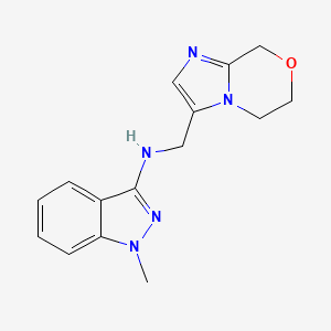 molecular formula C15H17N5O B7300820 N-(6,8-dihydro-5H-imidazo[2,1-c][1,4]oxazin-3-ylmethyl)-1-methylindazol-3-amine 