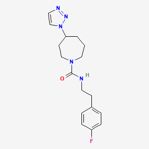 molecular formula C17H22FN5O B7301037 N-[2-(4-fluorophenyl)ethyl]-4-(triazol-1-yl)azepane-1-carboxamide 