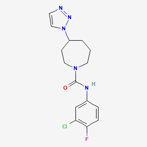 molecular formula C15H17ClFN5O B7301044 N-(3-chloro-4-fluorophenyl)-4-(triazol-1-yl)azepane-1-carboxamide 