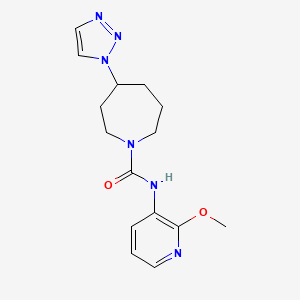 molecular formula C15H20N6O2 B7301054 N-(2-methoxypyridin-3-yl)-4-(triazol-1-yl)azepane-1-carboxamide 