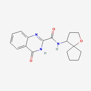 molecular formula C17H19N3O3 B7301093 N-(1-oxaspiro[4.4]nonan-4-yl)-4-oxo-3H-quinazoline-2-carboxamide 