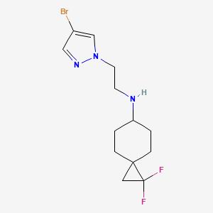 molecular formula C13H18BrF2N3 B7301123 N-[2-(4-bromopyrazol-1-yl)ethyl]-2,2-difluorospiro[2.5]octan-6-amine 