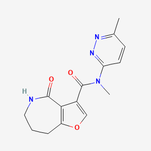 molecular formula C15H16N4O3 B7301247 N-methyl-N-(6-methylpyridazin-3-yl)-4-oxo-5,6,7,8-tetrahydrofuro[3,2-c]azepine-3-carboxamide 
