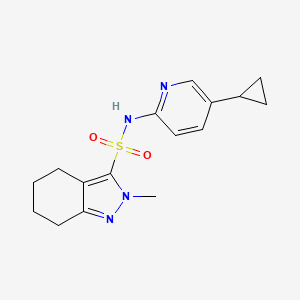 molecular formula C16H20N4O2S B7301300 N-(5-cyclopropylpyridin-2-yl)-2-methyl-4,5,6,7-tetrahydroindazole-3-sulfonamide 