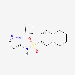 molecular formula C17H21N3O2S B7301392 N-(2-cyclobutylpyrazol-3-yl)-5,6,7,8-tetrahydronaphthalene-2-sulfonamide 