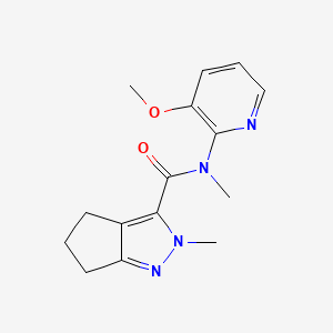 molecular formula C15H18N4O2 B7301735 N-(3-methoxypyridin-2-yl)-N,2-dimethyl-5,6-dihydro-4H-cyclopenta[c]pyrazole-3-carboxamide 