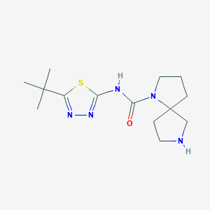 molecular formula C14H23N5OS B7301905 N-(5-tert-butyl-1,3,4-thiadiazol-2-yl)-1,7-diazaspiro[4.4]nonane-1-carboxamide 