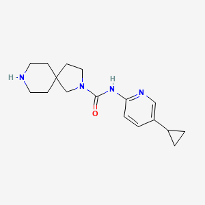 molecular formula C17H24N4O B7301980 N-(5-cyclopropylpyridin-2-yl)-2,8-diazaspiro[4.5]decane-2-carboxamide 