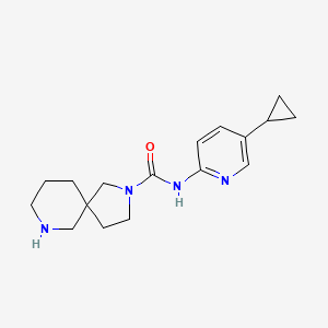 molecular formula C17H24N4O B7301995 N-(5-cyclopropylpyridin-2-yl)-2,9-diazaspiro[4.5]decane-2-carboxamide 