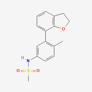 molecular formula C16H17NO3S B7302116 N-[3-(2,3-dihydro-1-benzofuran-7-yl)-4-methylphenyl]methanesulfonamide 