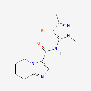 molecular formula C13H16BrN5O B7302223 N-(4-bromo-2,5-dimethylpyrazol-3-yl)-5,6,7,8-tetrahydroimidazo[1,2-a]pyridine-3-carboxamide 