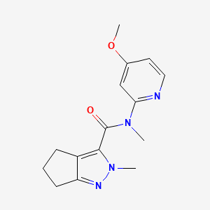molecular formula C15H18N4O2 B7302256 N-(4-methoxypyridin-2-yl)-N,2-dimethyl-5,6-dihydro-4H-cyclopenta[c]pyrazole-3-carboxamide 