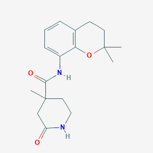 molecular formula C18H24N2O3 B7302280 N-(2,2-dimethyl-3,4-dihydrochromen-8-yl)-4-methyl-2-oxopiperidine-4-carboxamide 