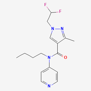molecular formula C16H20F2N4O B7302286 N-butyl-1-(2,2-difluoroethyl)-3-methyl-N-pyridin-4-ylpyrazole-4-carboxamide 