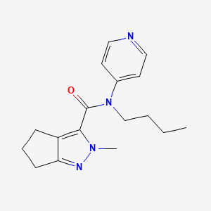 molecular formula C17H22N4O B7302290 N-butyl-2-methyl-N-pyridin-4-yl-5,6-dihydro-4H-cyclopenta[c]pyrazole-3-carboxamide 