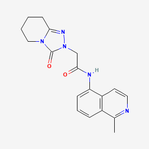 molecular formula C18H19N5O2 B7302332 N-(1-methylisoquinolin-5-yl)-2-(3-oxo-5,6,7,8-tetrahydro-[1,2,4]triazolo[4,3-a]pyridin-2-yl)acetamide 