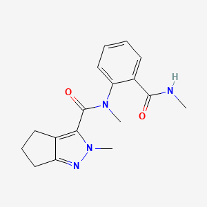 molecular formula C17H20N4O2 B7302334 N,2-dimethyl-N-[2-(methylcarbamoyl)phenyl]-5,6-dihydro-4H-cyclopenta[c]pyrazole-3-carboxamide 
