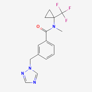 molecular formula C15H15F3N4O B7302377 N-methyl-3-(1,2,4-triazol-1-ylmethyl)-N-[1-(trifluoromethyl)cyclopropyl]benzamide 