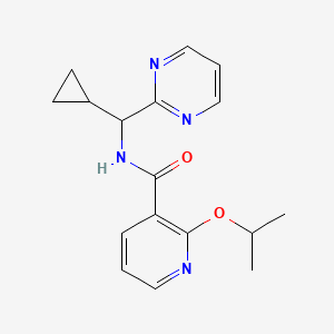 molecular formula C17H20N4O2 B7302383 N-[cyclopropyl(pyrimidin-2-yl)methyl]-2-propan-2-yloxypyridine-3-carboxamide 