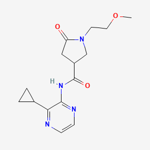 molecular formula C15H20N4O3 B7302463 N-(3-cyclopropylpyrazin-2-yl)-1-(2-methoxyethyl)-5-oxopyrrolidine-3-carboxamide 