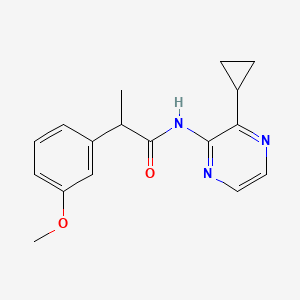 molecular formula C17H19N3O2 B7302483 N-(3-cyclopropylpyrazin-2-yl)-2-(3-methoxyphenyl)propanamide 
