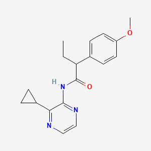 molecular formula C18H21N3O2 B7302510 N-(3-cyclopropylpyrazin-2-yl)-2-(4-methoxyphenyl)butanamide 