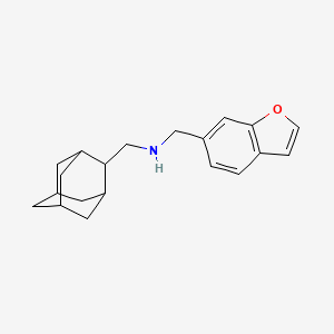 molecular formula C20H25NO B7302552 N-(2-adamantylmethyl)-1-(benzofuran-6-yl)methanamine 