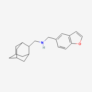 molecular formula C20H25NO B7302559 N-(2-adamantylmethyl)-1-(benzofuran-5-yl)methanamine 