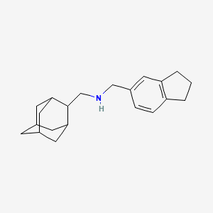 molecular formula C21H29N B7302564 N-(2-adamantylmethyl)-1-indan-5-yl-methanamine 