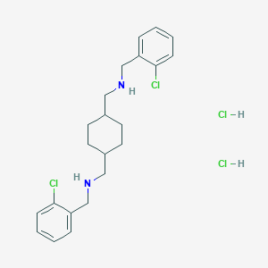 molecular formula C22H30Cl4N2 B073026 1,4-Cyclohexanedimethanamine, N,N'-bis((2-chlorophenyl)methyl)-, dihydrochloride, trans- CAS No. 1245-84-7