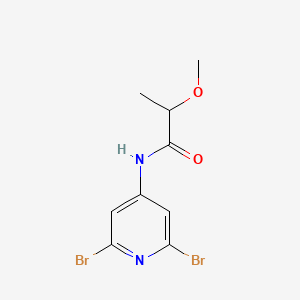 molecular formula C9H10Br2N2O2 B7302721 N-(2,6-dibromopyridin-4-yl)-2-methoxypropanamide 