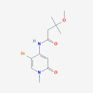 molecular formula C12H17BrN2O3 B7302759 N-(5-bromo-1-methyl-2-oxopyridin-4-yl)-3-methoxy-3-methylbutanamide 