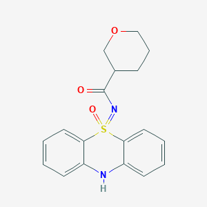 molecular formula C18H18N2O3S B7302800 N-(5-oxo-10H-phenothiazin-5-ylidene)oxane-3-carboxamide 